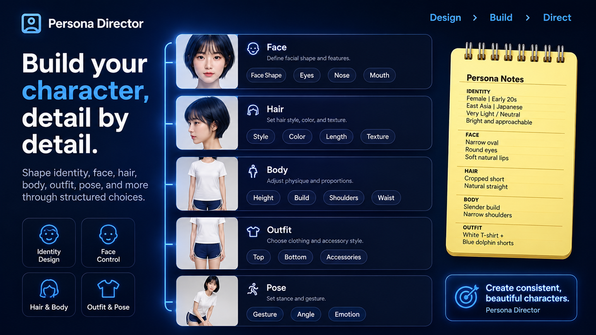 Persona Director character design controls